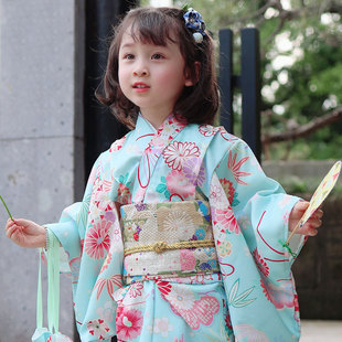 和服正装日式浴衣童装儿童，秋款薄款日系套装汉服，表演服女童中国风