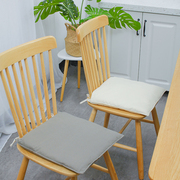 北欧简约纯色全棉坐垫榻榻米软加厚冬天绑带方形垫家用餐桌椅垫