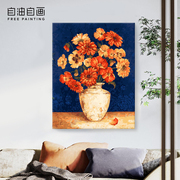 自油自画 数字油画diy 客厅卧室大幅风景花卉手绘油彩画 金盏菊