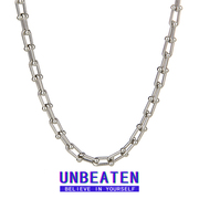 unbeaten欧美u型马蹄粗链条，项链男女个性，嘻哈潮酷小众设计锁骨链