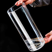 富贵竹透明圆柱直筒玻璃花瓶水培花器 水养家用摆件