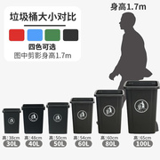 无盖垃圾W桶商用大容量厨房办公室正方形塑料家用餐饮大号垃圾箱