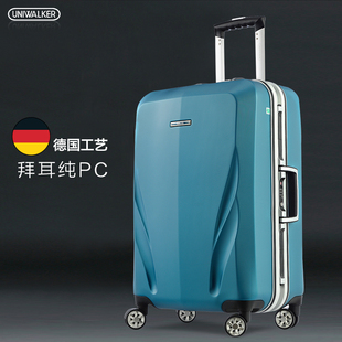 uniwalker纯pc，铝框行李箱男万向轮24寸大容量，旅行箱学生拉杆箱子