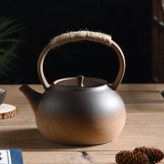复古陶瓷烧水壶围炉煮茶壶，电陶炉养生壶单壶明火，碳炉户外粗陶壶