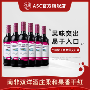 ASC南非原瓶进口双洋柔和果香干红葡萄酒6支装红酒整箱 