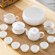 羊脂玉瓷功夫茶具套装整套潮汕工夫茶具简约家用茶道茶杯盖碗茶壶