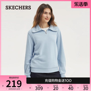 Skechers斯凯奇春秋雅钻系列女装套头卫衣简约百搭翻领POLO长袖