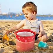 hape儿童便携折叠沙滩桶套装，铲子小桶玩具玩沙子海边戏水挖沙工具
