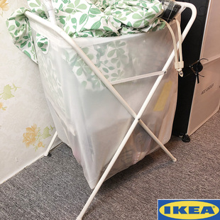 宜家IKEA加尔带架洗衣用袋子脏衣服衣物收纳筐折叠脏衣篮脏衣篓