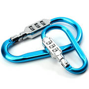 弧形密码锁登山扣型带锁d型登山扣密码，锁挂锁行李箱锁快挂扣