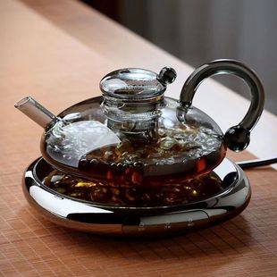 北欧轻奢风玻璃茶具套装花茶水果加热煮茶器高颜值欧式鼠尾茶咖壶