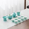 德化羊脂玉色釉功夫茶具套装陶瓷家用盖碗茶壶茶杯整套茶具礼盒装