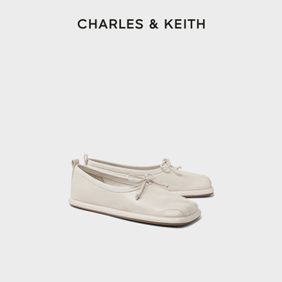 charles&keith女鞋，ck1-71870004蝴蝶结方头，平跟单鞋