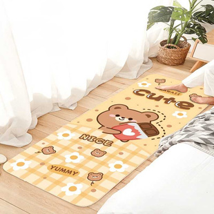 儿童卡通c动漫床前地毯卧室床边毯长条房间地垫床尾满铺定制可机