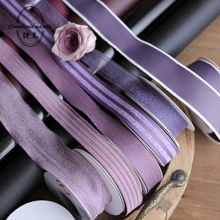 七夕莓紫系列鲜花包装丝带花艺diy缎带玫瑰花束包装扎带绸带