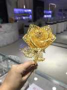黄金玫瑰520情人节纯银金箔，镀金玫瑰花金玫瑰花，24k金箔纪念摆