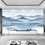 新中式山水画墙纸电视背景墙壁纸简约现代客厅墙布3D沙发定制壁画