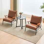 咖啡厅沙发椅子单人会客接待洽谈休闲桌椅，组合三防耐磨皮防油污