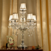 客厅水晶台灯欧式别墅，装饰灯具温馨卧室床头，美式奢华时尚蜡烛台灯