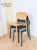 北欧实木餐椅丹麦设计师，椅可叠现代简约创意奶，茶店咖啡厅靠背椅子