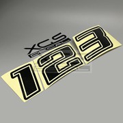 2023汽车摩托电动车个性改装饰光黑赛车数字贴纸镂空号码创意贴花