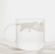 日式耐热玻璃杯可爱水杯创意牛奶花茶杯咖啡杯极地北极熊企鹅杯子