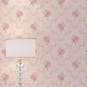 浅蓝色3d欧式浮雕壁纸卧室，客厅美容院背景温馨田园粉色大花壁纸