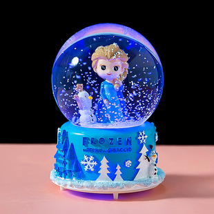 冰雪奇缘艾莎公主，水晶球摆件音乐盒，八音盒儿童爱莎生日礼物小女孩