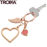 德国troika心形钥匙扣，可爱金属包包挂件创意，表白礼物送女朋友