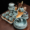 茶道哥窑全自动功夫茶具小套装家用客厅陶瓷盖碗泡茶壶喝茶杯整套