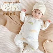 春秋冬季宝宝薄棉保暖套装，婴儿纯棉家居服儿童，二件套婴儿大屁屁裤