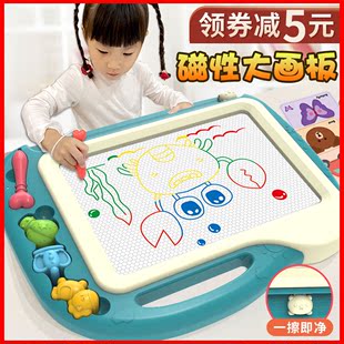 超大儿童画画板磁性写字板一岁宝宝，彩色涂鸦画写板支架式家用2岁3
