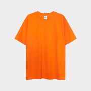 橙色230g重磅纯棉圆领短袖t恤男女全棉宽松打底大码团队定制