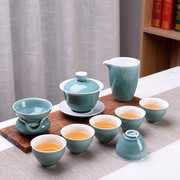 茶具陶瓷功夫茶具套装，家用简约盖碗茶碗，茶壶品茗杯茶滤组礼盒包装