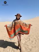2023披肩外搭民族风青海新疆西藏旅游穿搭披风，斗篷外套围巾女