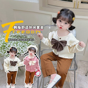 女童秋季套装2023时髦洋气，女宝宝1-5岁半小婴幼，儿童三件衣服