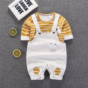 女童秋装套装0-3岁男宝宝背带裤两件套小童婴儿衣服春秋夏季长袖