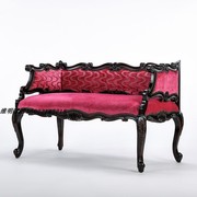 美式乡村沙发新古典复古实木雕花布艺双人沙发欧式小户型客厅沙发