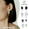 Juunngle lab 原创925纯银黑玛瑙耳钉女高级感圆圈耳环显脸瘦潮