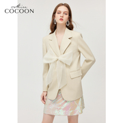 misscocoon气质外套，2023秋装女薄款宽松小个子西装