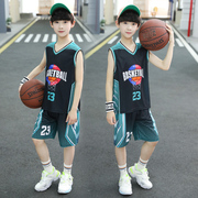男童篮球服速干套装无袖夏季背心儿童帅气男孩夏装中大童运动球衣