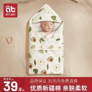 新生初生婴儿宝宝纱布，抱被包被产房，包裹被春秋冬季厚款纯棉包单巾