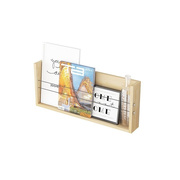 松木墙上置物架免钻孔现代简约装饰组合壁挂式实木学生简易书报架