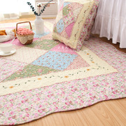 居家布艺韩式唯美田园全棉绗缝创意客厅卧室地垫爬行垫沙发垫
