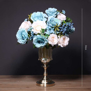 欧式复古仿真油画玫瑰花束花瓶插花客厅电视柜装饰假花艺套装