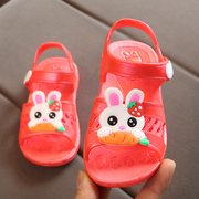 宝宝凉鞋夏季露趾男童女童防滑塑料学步鞋0-1-2-3岁婴幼儿童凉鞋
