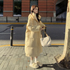 奶黄色羽绒服女2023冬季韩系甜美加厚保暖中长款90白鸭绒(白鸭绒)外套