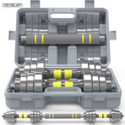 纯钢哑铃杠铃组合男士女健身练臂肌可调节亚铃套装10至40公斤一对