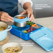 美国OMIEBOX儿童不锈钢保温饭盒便携式防漏分格装宝宝便当午餐盒