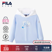 FILA KIDS斐乐童装女小童连帽卫衣2024春季儿童保暖休闲上衣